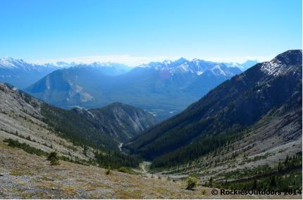 The view from Cory Pass back towards the Bow Valley