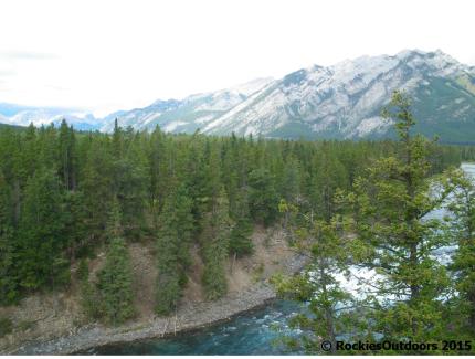 The view of Bow Falls from the Surprise Corner Viewpoint